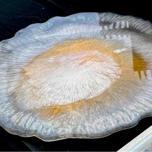 Gold and White Resin Tray